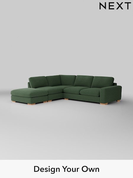 Fine Chenille Easy Clean/Mid Khaki Green Houghton Deep Relaxed Sit (H35292) | £2,675