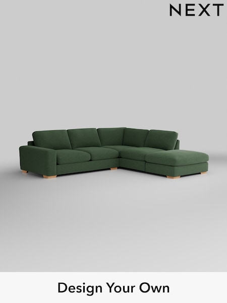 Fine Chenille Easy Clean/Mid Khaki Green Houghton Deep Relaxed Sit (H35292) | £2,625