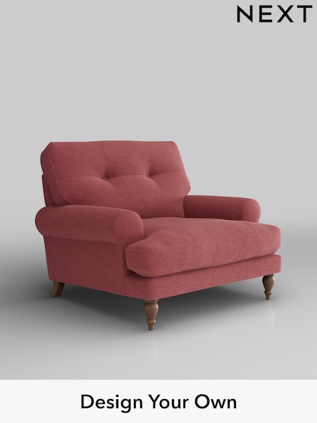 Fine Chenille Easy Clean/Mid Pink Erin Buttoned Back Deep Sit (H35294) | £875