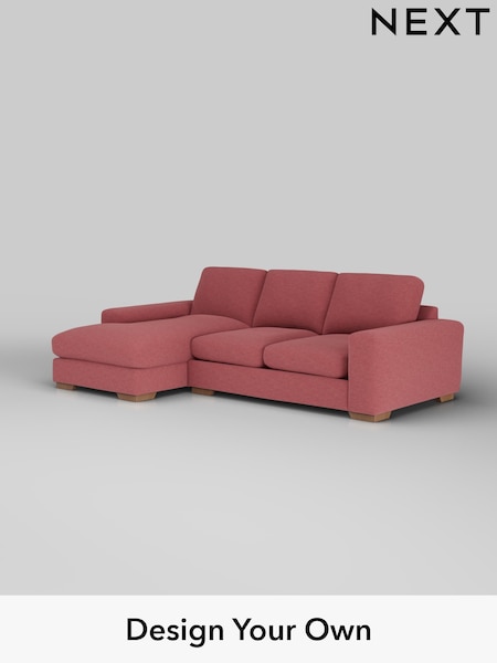 Fine Chenille Easy Clean/Mid Pink Houghton Deep Relaxed Sit (H35296) | £2,125
