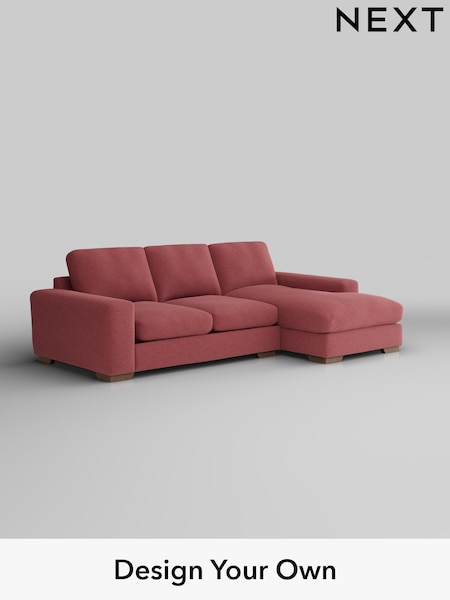 Fine Chenille Easy Clean/Mid Pink Houghton Deep Relaxed Sit (H35296) | £2,125