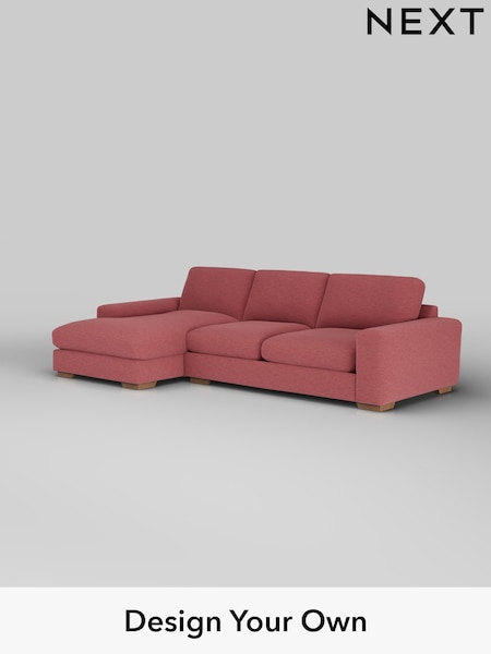 Fine Chenille Easy Clean/Mid Pink Houghton Deep Relaxed Sit (H35296) | £2,325