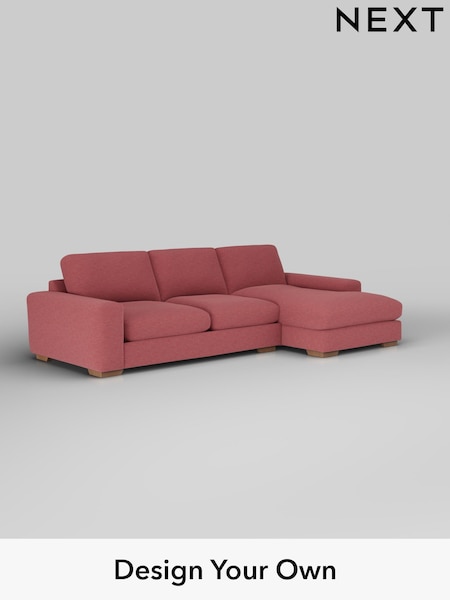 Fine Chenille Easy Clean/Mid Pink Houghton Deep Relaxed Sit (H35296) | £2,325