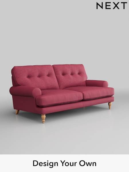 Fine Chenille Easy Clean/Mid Raspberry Pink Erin Buttoned Back Deep Sit (H35299) | £1,275