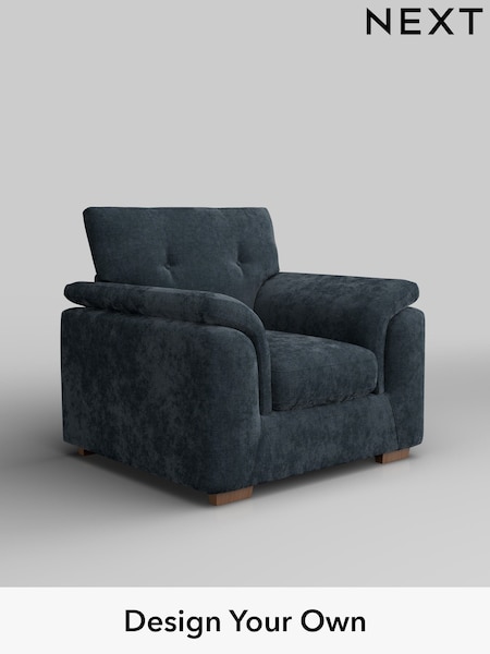Distressed Velour/Midnight Blue Hayden Buttoned Back (H35303) | £750