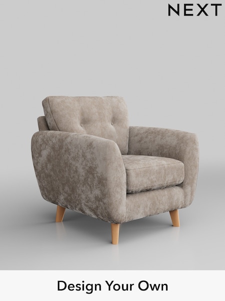 Distressed Velour/Mid Natural Wilson Buttoned Back (H35313) | £599