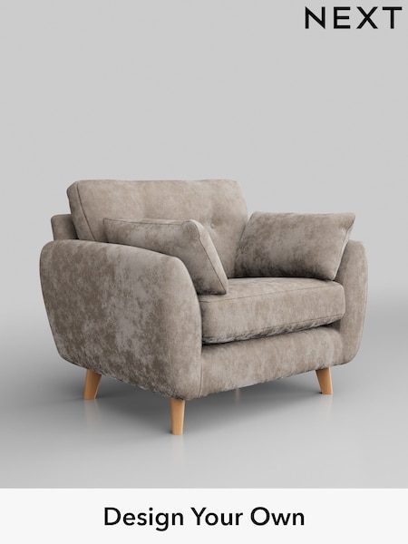 Distressed Velour/Mid Natural Wilson Buttoned Back (H35313) | £699