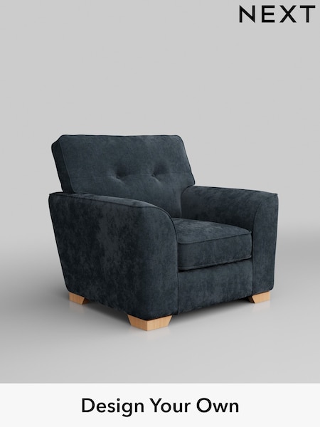 Distressed Velour/Midnight Blue Stamford Buttoned Back (H35330) | £799