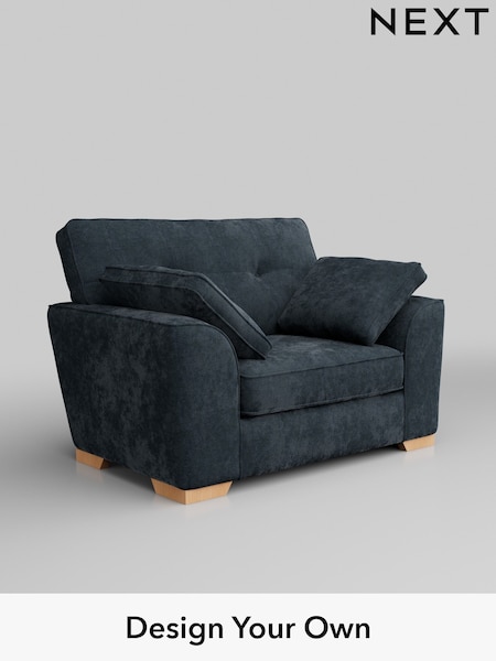 Distressed Velour/Midnight Blue Stamford Buttoned Back (H35330) | £899