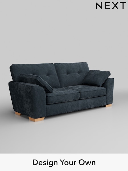 Distressed Velour/Midnight Blue Stamford Buttoned Back (H35330) | £1,299