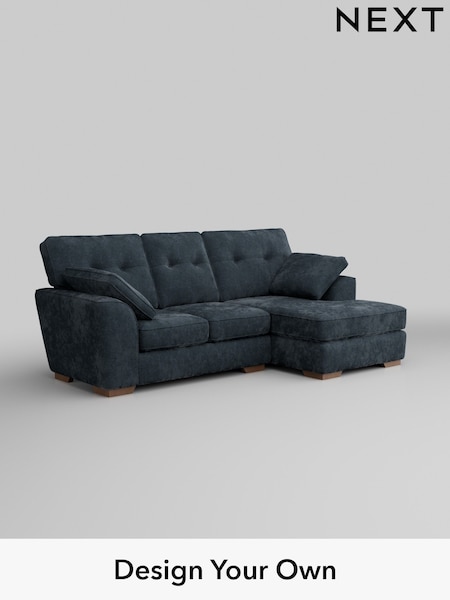 Distressed Velour/Midnight Blue Stamford Buttoned Back (H35330) | £0