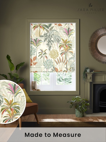Sara Miller Light Stone Natural Palm Garden Made to Measure Roman Blind (H35338) | £79