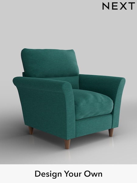 Fine Chenille Easy Clean/Dark Juniper Green Hartley Highback Relaxed Sit (H35353) | £875