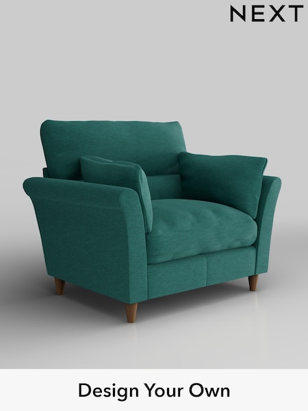 Fine Chenille Easy Clean/Dark Juniper Green Hartley Highback Relaxed Sit (H35353) | £975