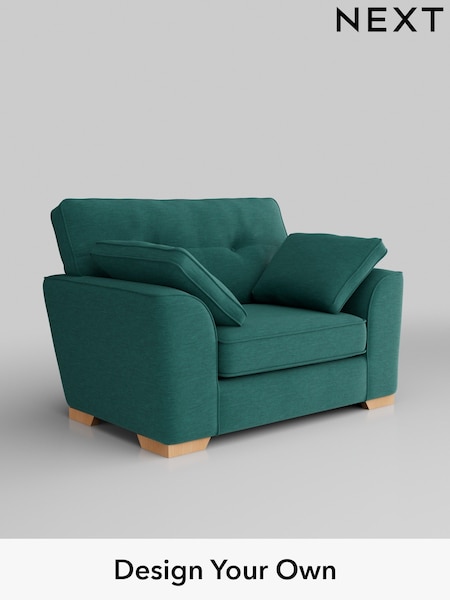 Fine Chenille Easy Clean/Dark Juniper Green Stamford Buttoned Back (H35370) | £899