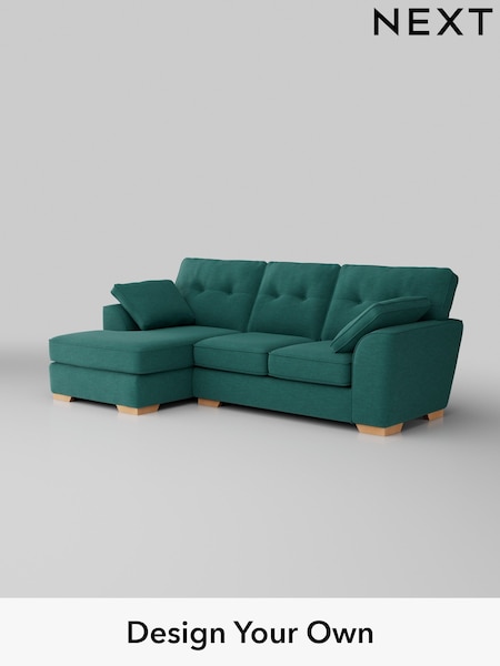 Fine Chenille Easy Clean/Dark Juniper Green Stamford Buttoned Back (H35370) | £1,875