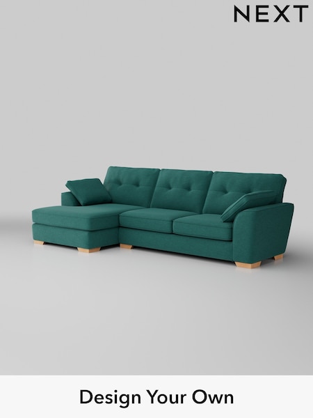 Fine Chenille Easy Clean/Dark Juniper Green Stamford Buttoned Back (H35370) | £2,025