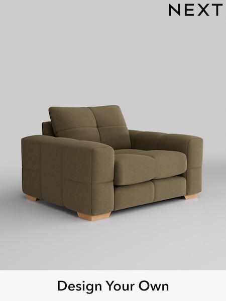Fine Chenille Easy Clean/Dark Moss Green Brooke Deep Sit (H35375) | £1,325