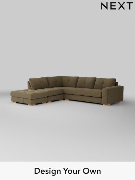 Fine Chenille Easy Clean/Dark Moss Green Brooke Deep Sit (H35375) | £2,825