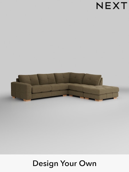 Fine Chenille Easy Clean/Dark Moss Green Brooke Deep Sit (H35375) | £2,825