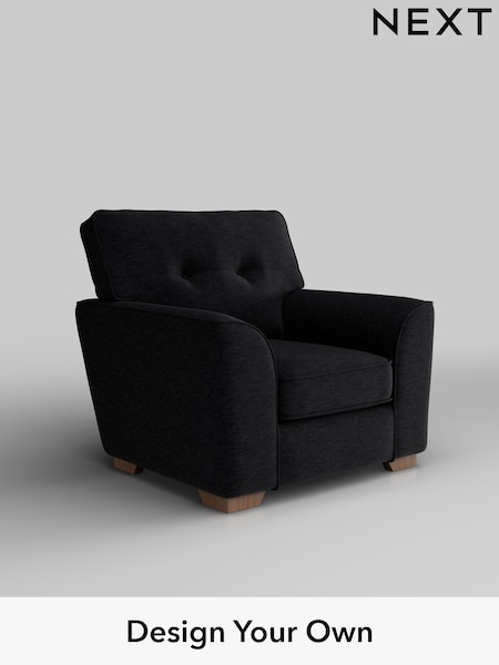 Fine Chenille Easy Clean/Black Stamford Buttoned Back (H35376) | £799