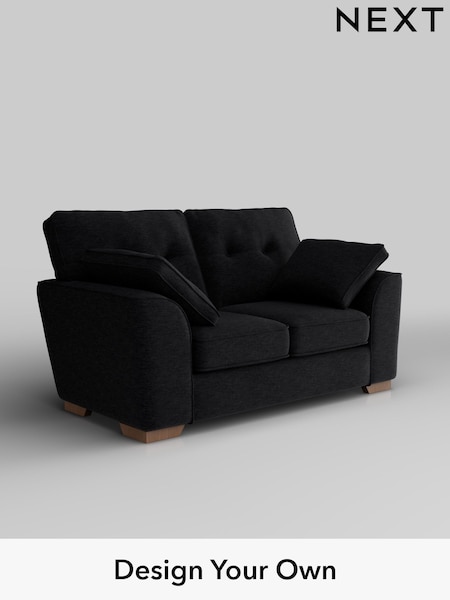 Fine Chenille Easy Clean/Black Stamford Buttoned Back (H35376) | £1,099