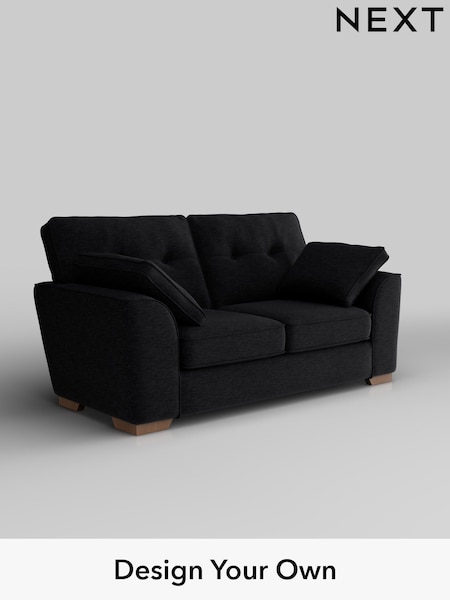 Fine Chenille Easy Clean/Black Stamford Buttoned Back (H35376) | £1,199