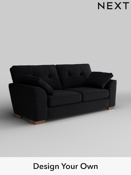 Fine Chenille Easy Clean/Black Stamford Buttoned Back (H35376) | £1,299