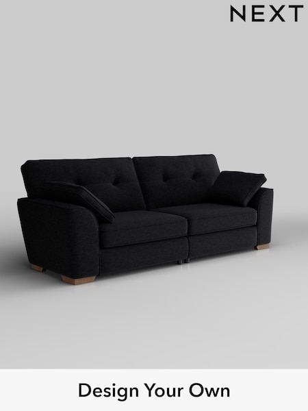 Fine Chenille Easy Clean/Black Stamford Buttoned Back (H35376) | £1,399