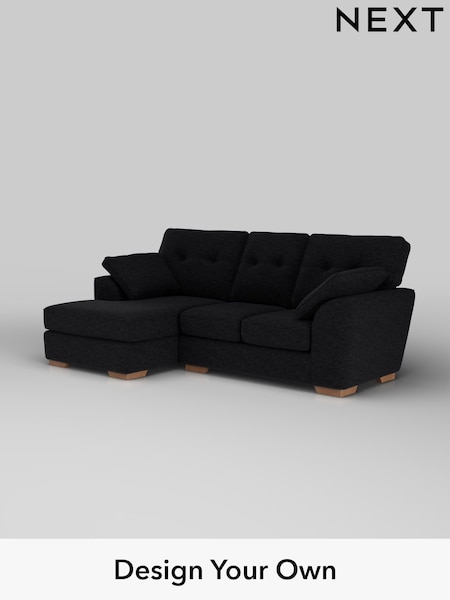 Fine Chenille Easy Clean/Black Stamford Buttoned Back (H35376) | £1,775