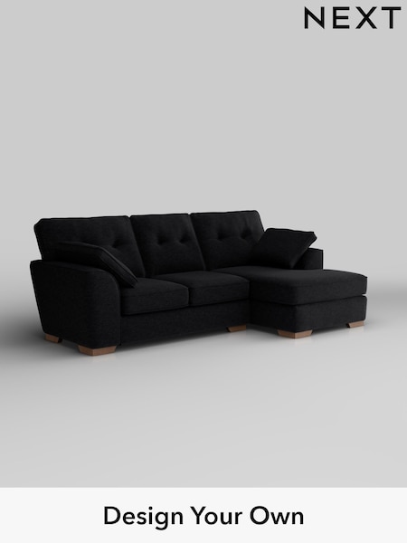 Fine Chenille Easy Clean/Black Stamford Buttoned Back (H35376) | £1,875