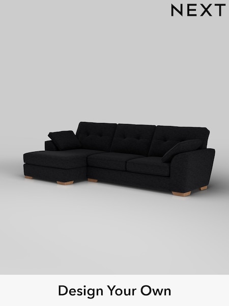Fine Chenille Easy Clean/Black Stamford Buttoned Back (H35376) | £2,025