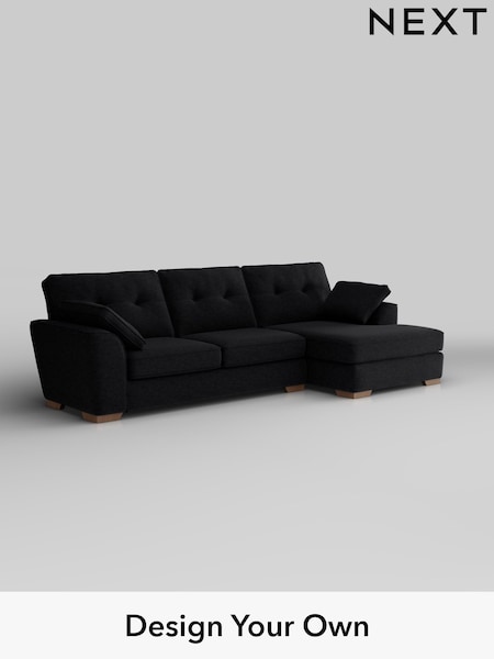 Fine Chenille Easy Clean/Black Stamford Buttoned Back (H35376) | £2,025