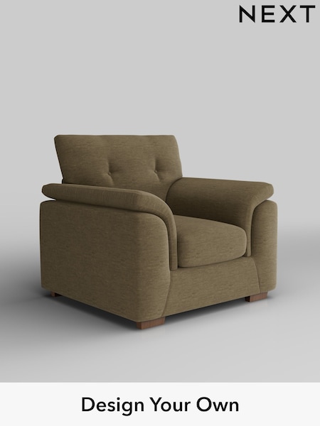 Fine Chenille Easy Clean/Dark Moss Green Hayden Buttoned Back (H35377) | £750