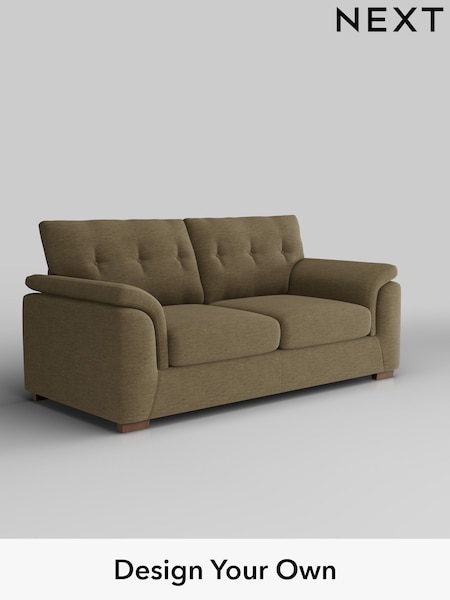 Fine Chenille Easy Clean/Dark Moss Green Hayden Buttoned Back (H35377) | £1,225