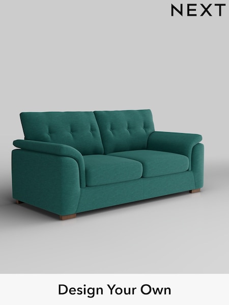 Fine Chenille Easy Clean/Dark Juniper Green Hayden Buttoned Back (H35379) | £1,225
