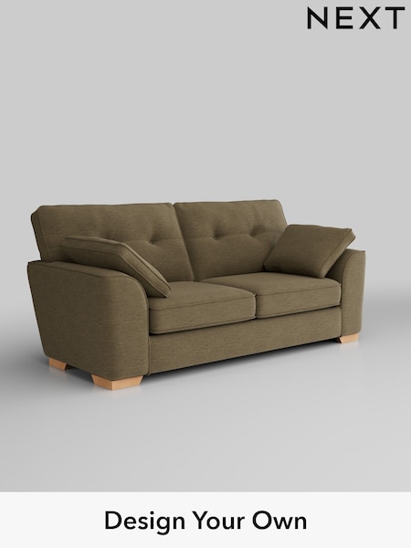 Fine Chenille Easy Clean/Dark Moss Green Stamford Buttoned Back (H35384) | £1,299