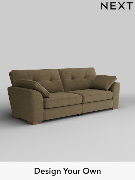 Fine Chenille Easy Clean/Dark Moss Green Stamford Buttoned Back (H35384) | £1,399