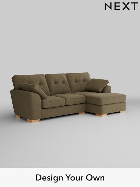 Fine Chenille Easy Clean/Dark Moss Green Stamford Buttoned Back (H35384) | £1,875