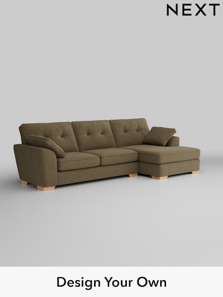 Fine Chenille Easy Clean/Dark Moss Green Stamford Buttoned Back (H35384) | £2,025