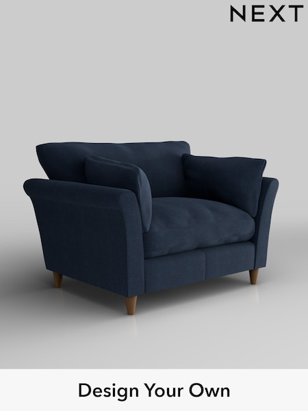 Fine Chenille Easy Clean/Dark Navy Blue Hartley Relaxed Sit (H35386) | £1,025