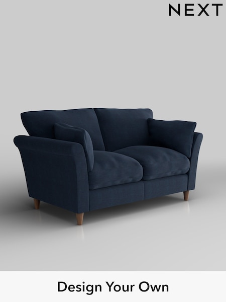 Fine Chenille Easy Clean/Dark Navy Blue Hartley Relaxed Sit (H35386) | £1,075