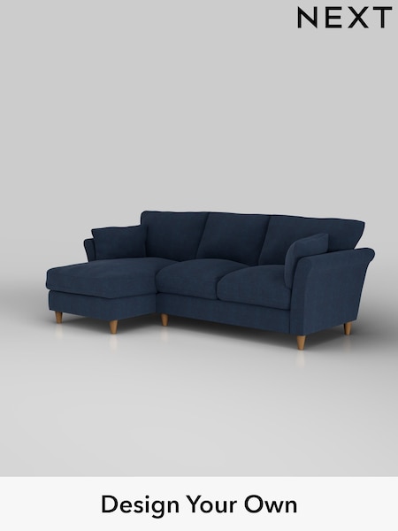 Fine Chenille Easy Clean/Dark Navy Blue Hartley Relaxed Sit (H35386) | £1,899