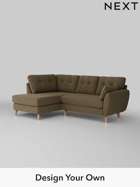 Fine Chenille Easy Clean/Dark Moss Green Wilson Buttoned Back (H35388) | £1,675