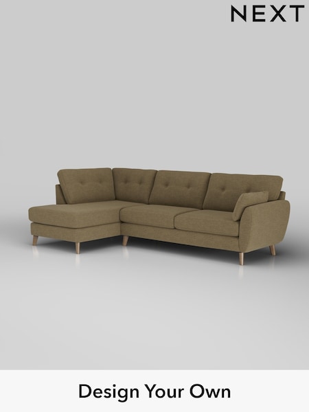 Fine Chenille Easy Clean/Dark Moss Green Wilson Buttoned Back (H35388) | £1,775