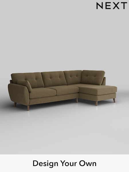 Fine Chenille Easy Clean/Dark Moss Green Wilson Buttoned Back (H35388) | £1,775