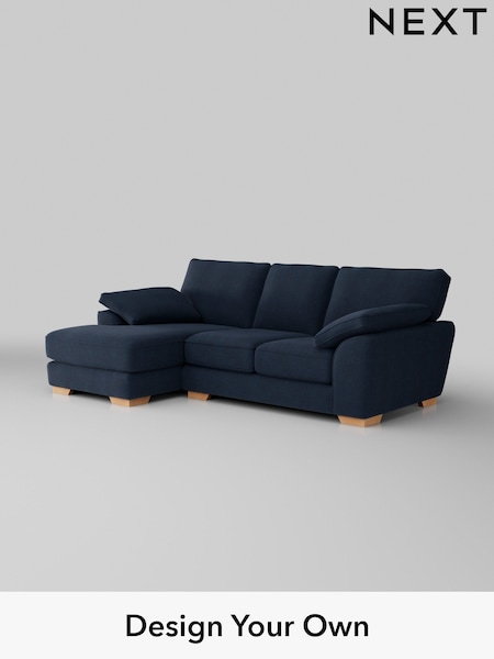 Fine Chenille Easy Clean/Dark Navy Blue Stamford Grand Relaxed Sit (H35391) | £2,275