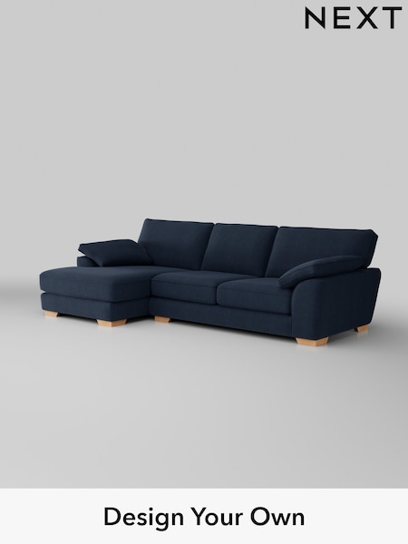 Fine Chenille Easy Clean/Dark Navy Blue Stamford Grand Relaxed Sit (H35391) | £2,550