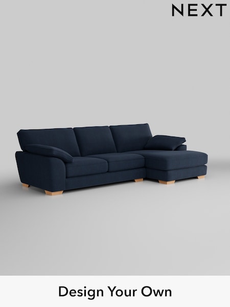 Fine Chenille Easy Clean/Dark Navy Blue Stamford Grand Relaxed Sit (H35391) | £2,550