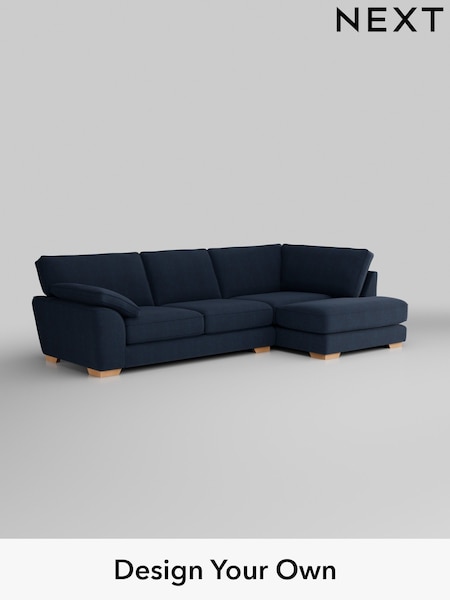 Fine Chenille Easy Clean/Dark Navy Blue Stamford Grand Relaxed Sit (H35391) | £2,525